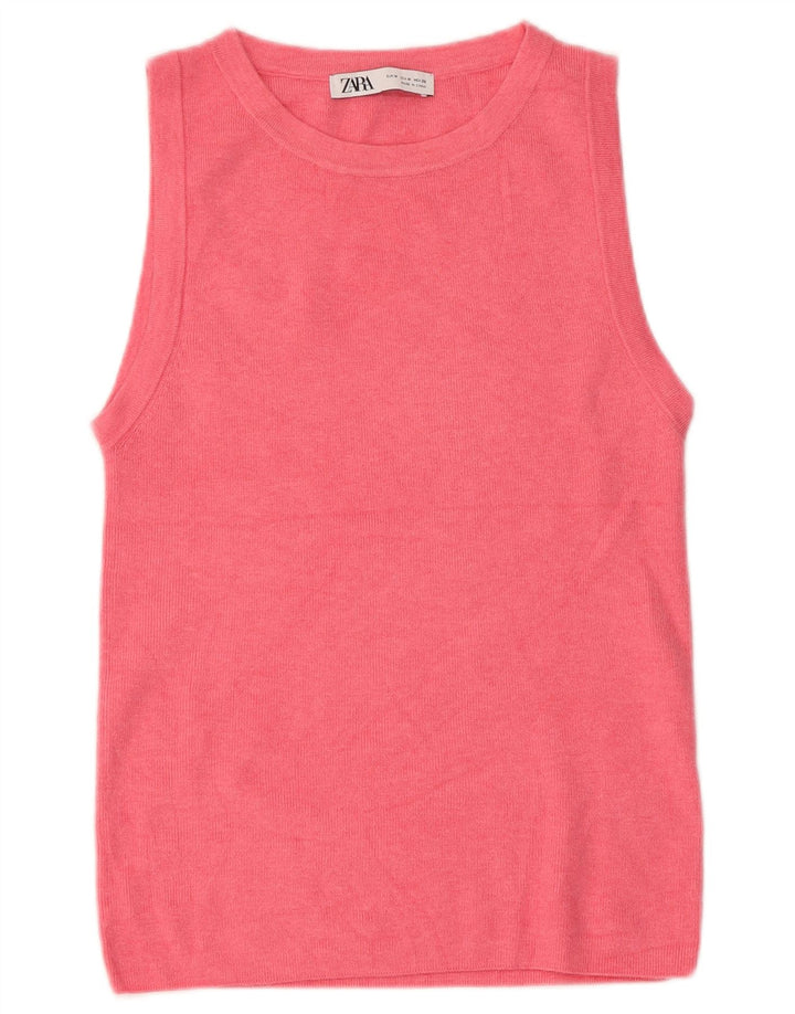 Zara Débardeur Femme UK 12 Modal Rose Moyen