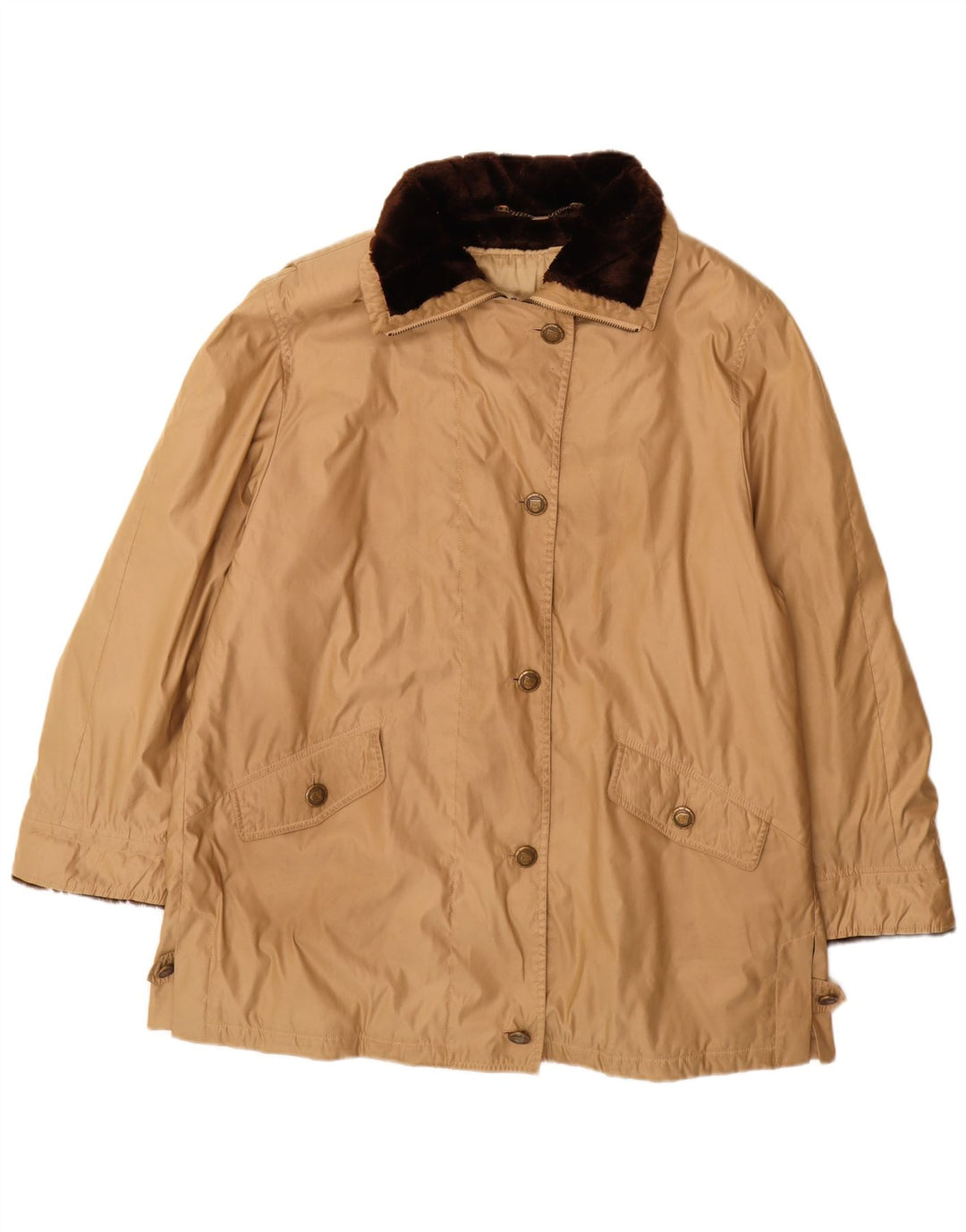 Delmod Manteau coupe-vent surdimensionné pour femme UK 18 XL Beige Polyester