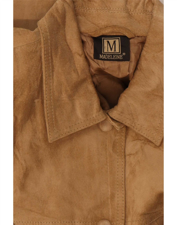 Madeleine Veste en daim pour femme UK 14 Grand cuir beige