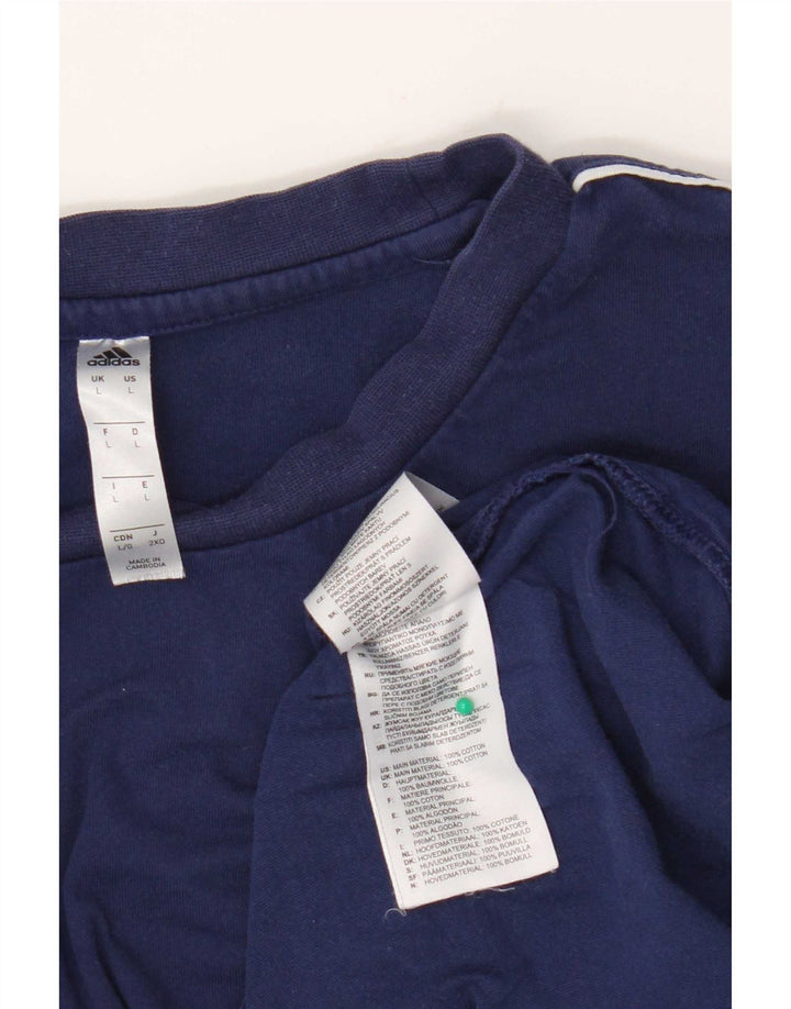 Adidas T-Shirt Homme Haut Large Bleu Marine Coton