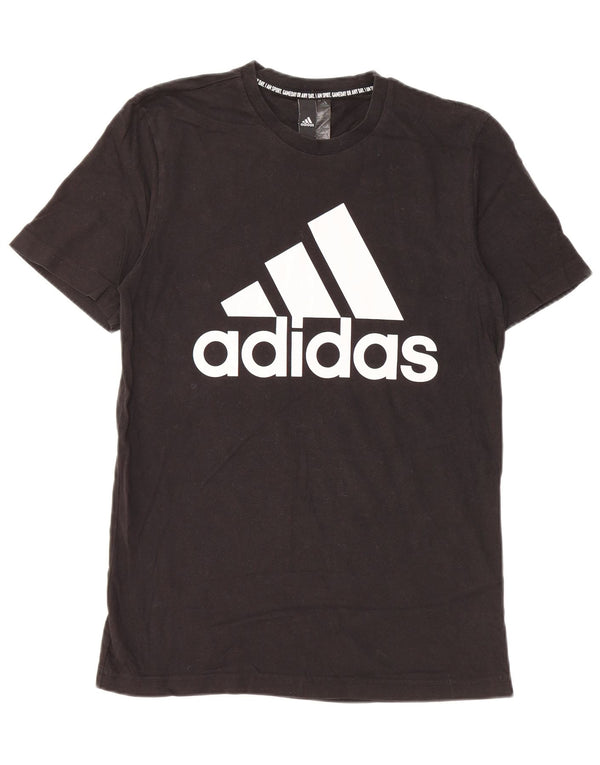 Adidas T-shirt graphique pour hommes, petit haut en coton noir