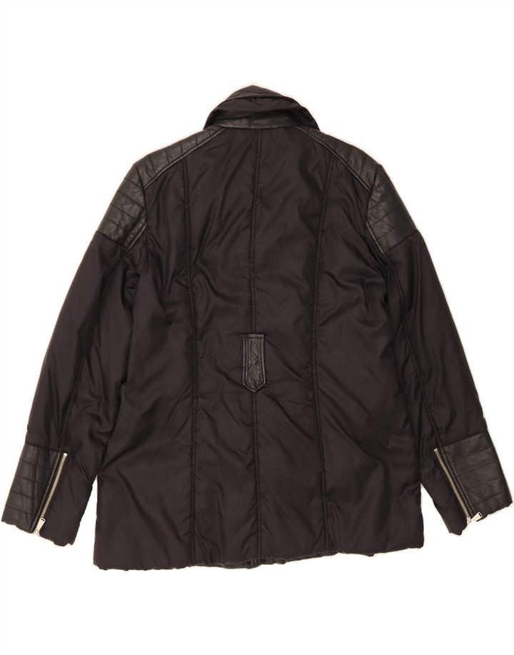 MICHAEL KORS Womens Padded Jacket UK 18 XL Black Leather Vintage Michael Kors and Second-Hand Michael Kors from Messina Hembry 