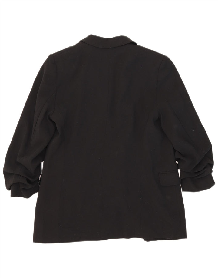 Marks & Spencer Veste Blazer Femme UK 12 Moyen Noir Polyester
