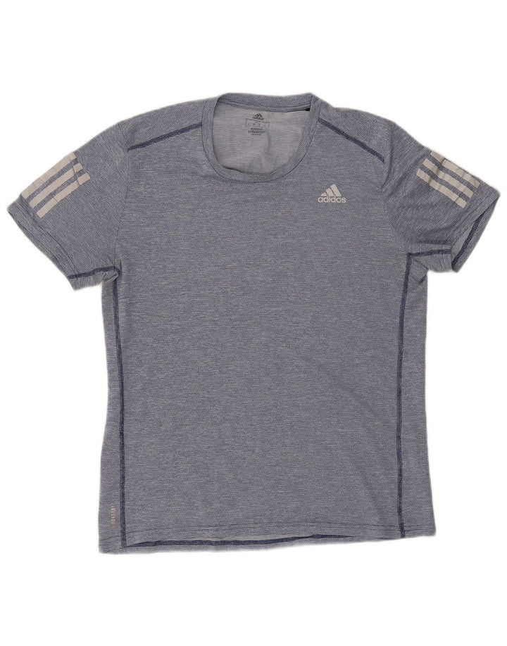 Adidas Homme Aeroready T-Shirt Top Bleu Marine Rayé Polyester