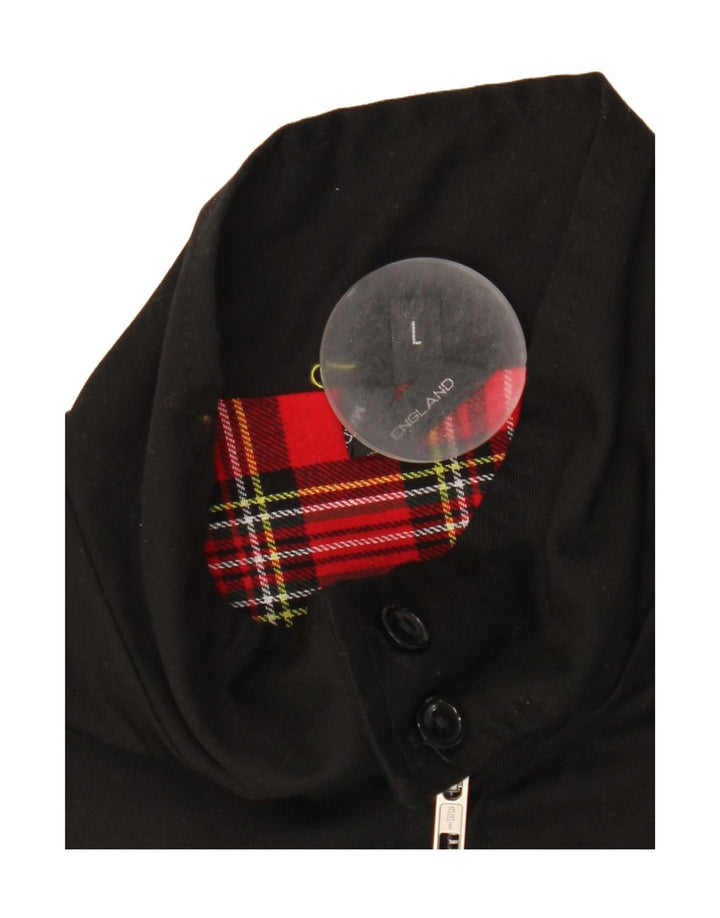 vintage Mens Bomber Jacket UK 40 Grand Polyester Noir