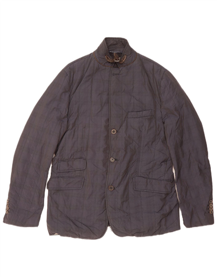 Massimo Dutti Veste utilitaire pour homme UK 40 Large Bleu marine à carreaux en acétate