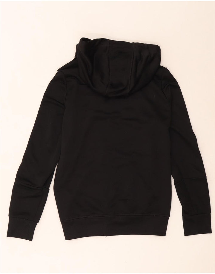 Adidas Pull à capuche zippé graphique pour femme UK 12 Polyester noir moyen
