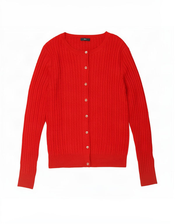 M&Co Pull Cardigan Femme UK 14 Acrylique Rouge Moyen