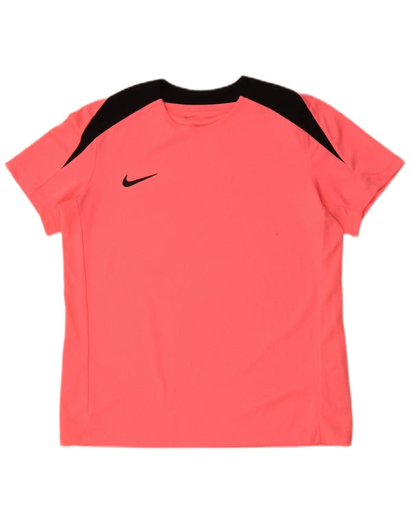 Nike Hommes Dri Fit T-Shirt Haut Large Rose Colorblock Polyester