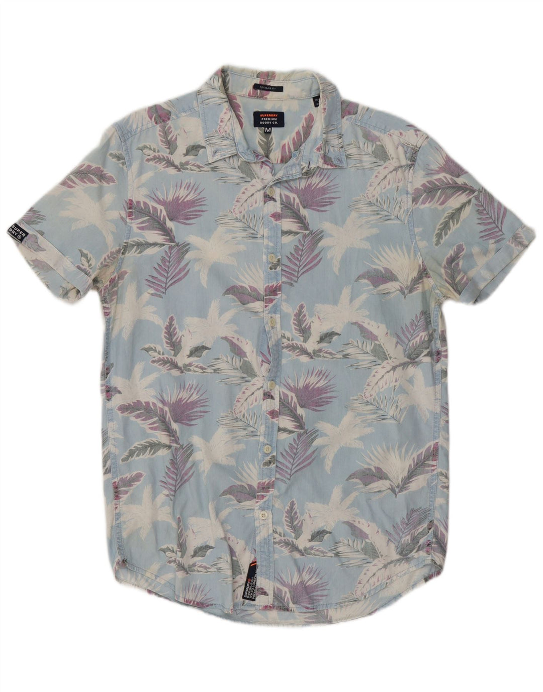 Superdry Chemise à Manches Courtes Regular Fit Homme Bleu Moyen Floral Coton
