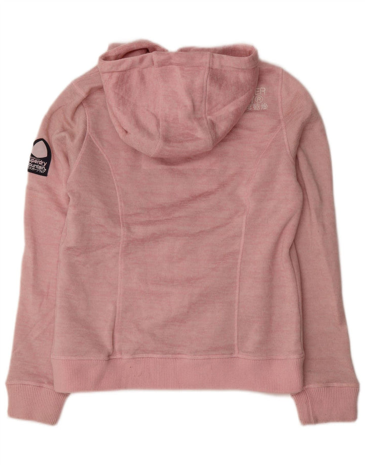 Superdry Pull à capuche zippé pour femme UK 16 Large Rose Polyester