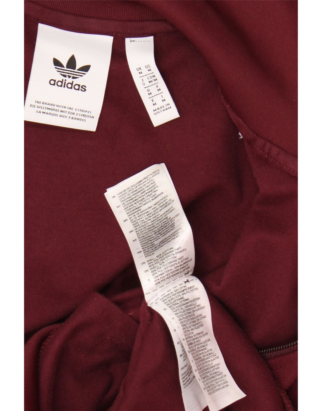 Adidas Veste de survêtement pour homme en coton bordeaux moyen