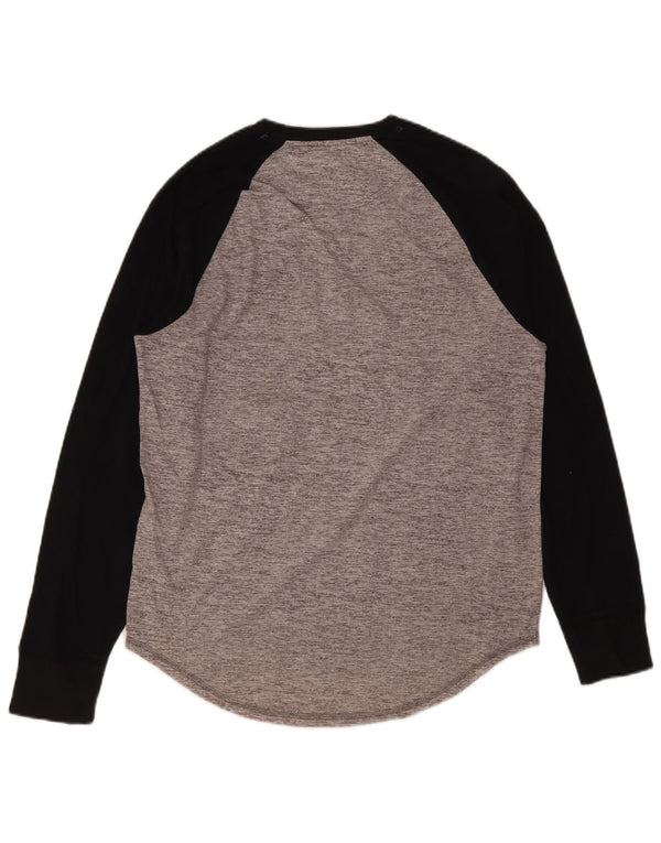 Hollister Haut Graphique à Manches Longues Homme Gris Moyen Colourblock Cotton