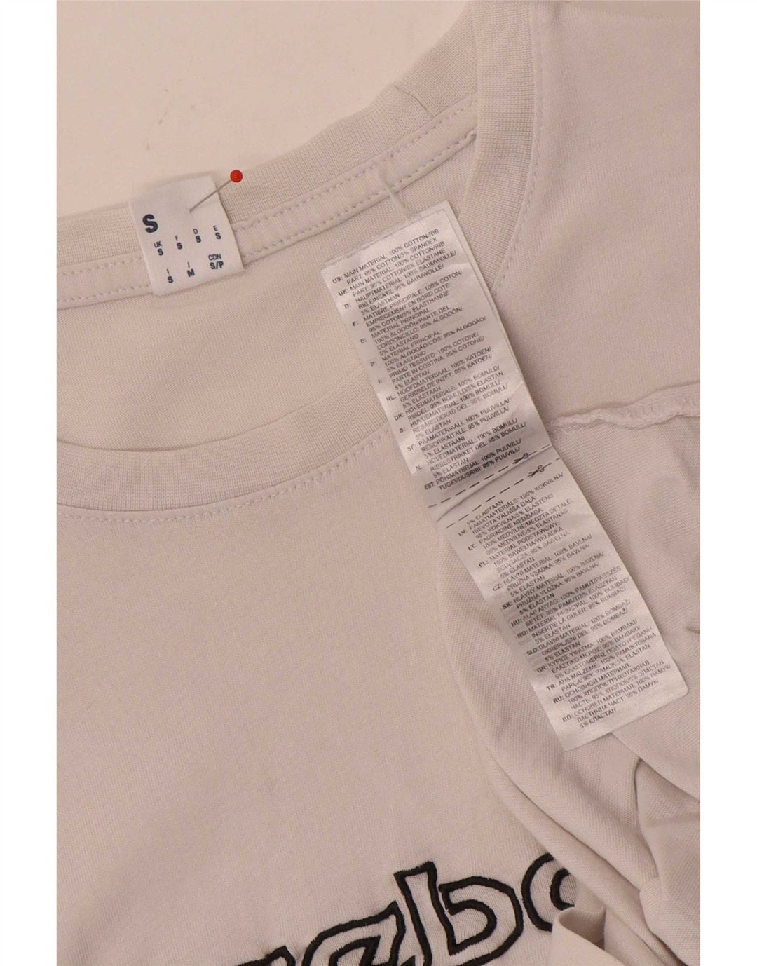 Reebok T-Shirt Graphique Homme Petit Blanc Coton