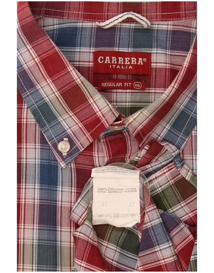 Carrera Chemise à manches courtes Regular Fit pour homme en coton à carreaux multicolore 2XL