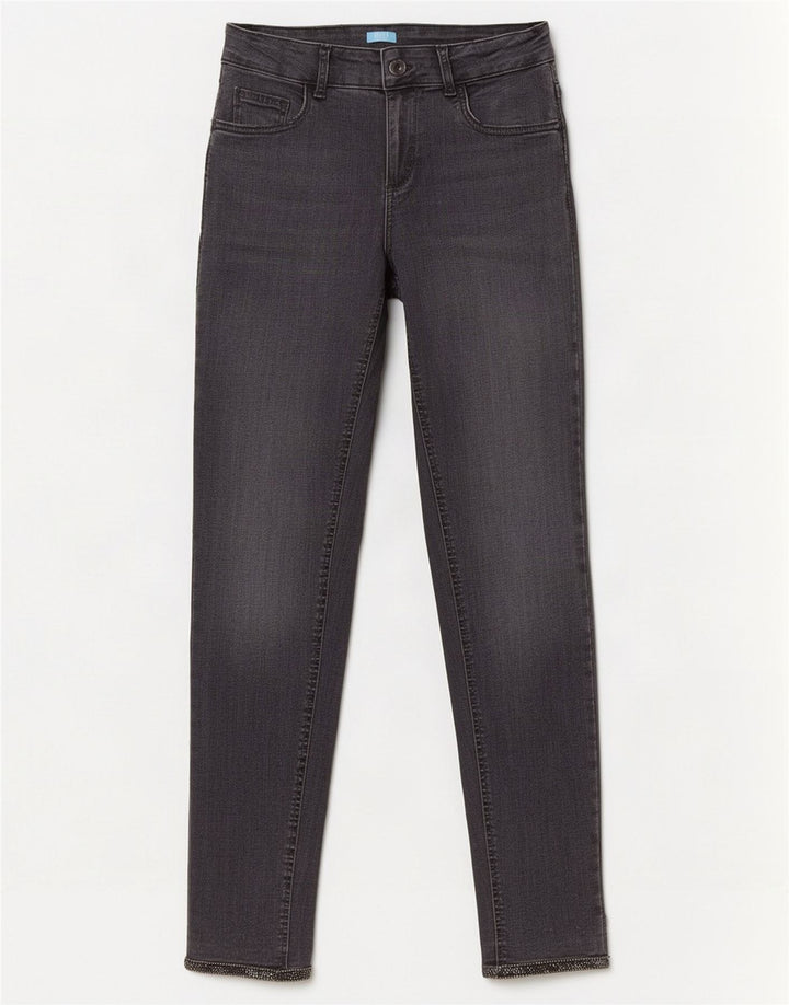 Liu Jo Jean Slim Femme W30 L28 Gris Coton