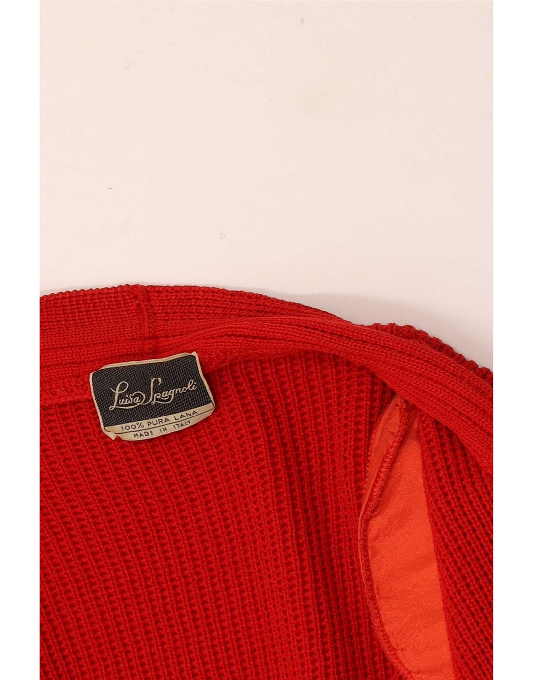Luisa Spagnoli Pull Cardigan Ouvert pour Femme UK 16 Grande Laine Rouge