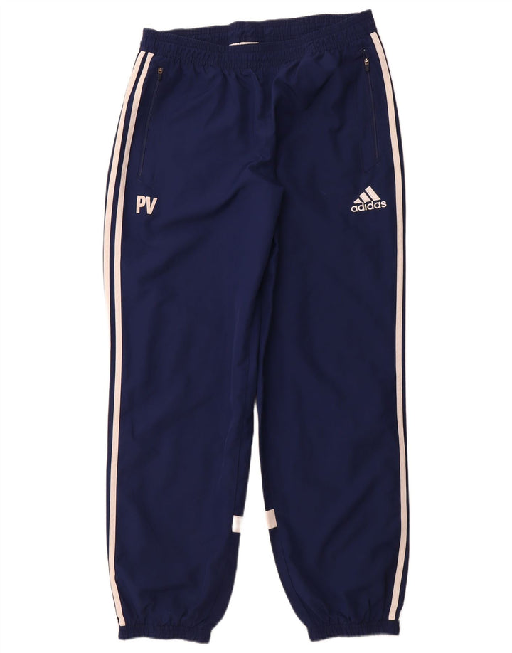 Adidas Pantalon de survêtement graphique pour homme Pantalon de jogging Large Bleu marine Polyester