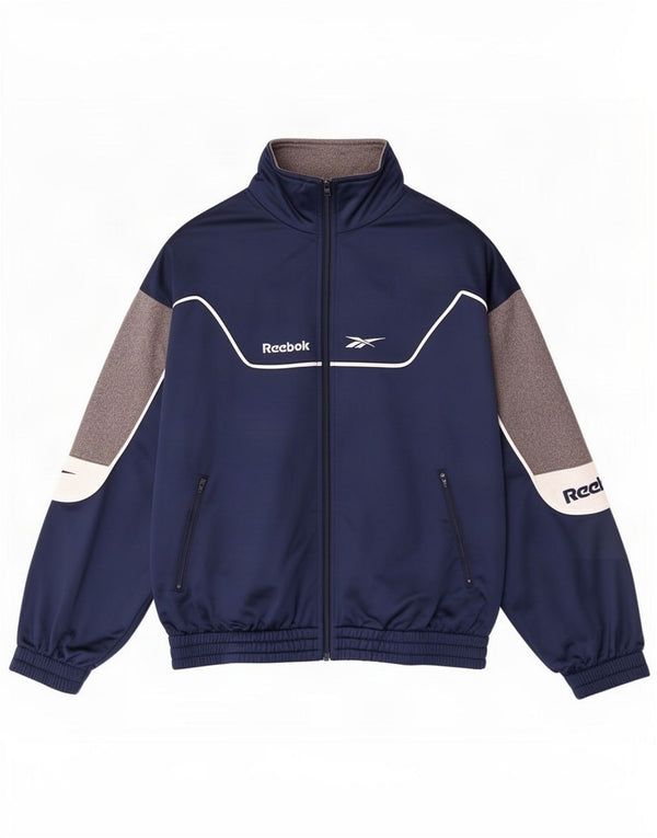 Reebok Veste de Survêtement Graphique Homme Bleu Marine Small Colorblock