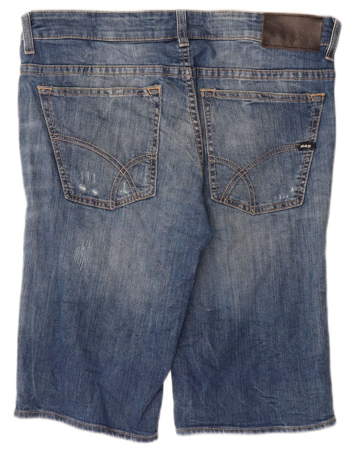 GAS Short en Jean Andrew W33 Homme Bleu Moyen en Coton