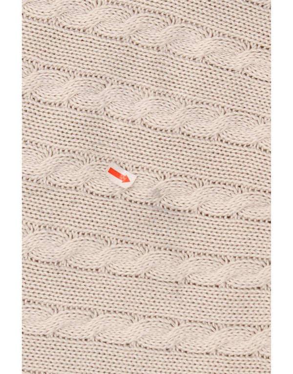 VINTAGE Femme Crew Neck Jumper Pull UK 14 Moyen Gris Fair Isle Coton