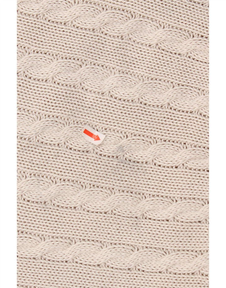 VINTAGE Femme Crew Neck Jumper Pull UK 14 Moyen Gris Fair Isle Coton