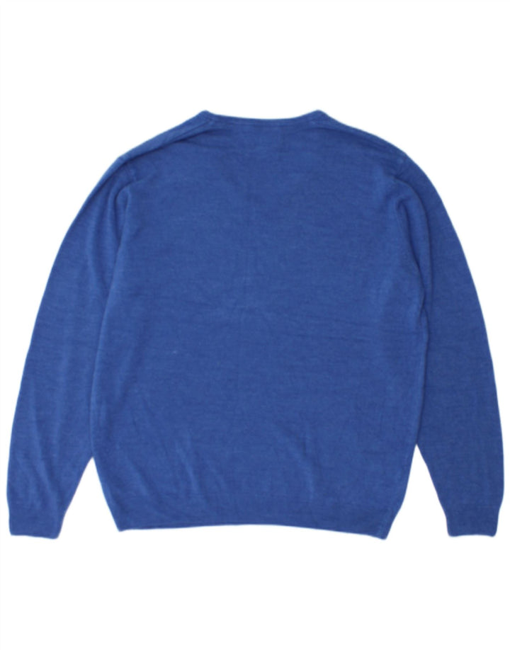 Marks & Spencer Pull Col V Homme XL Bleu Acrylique
