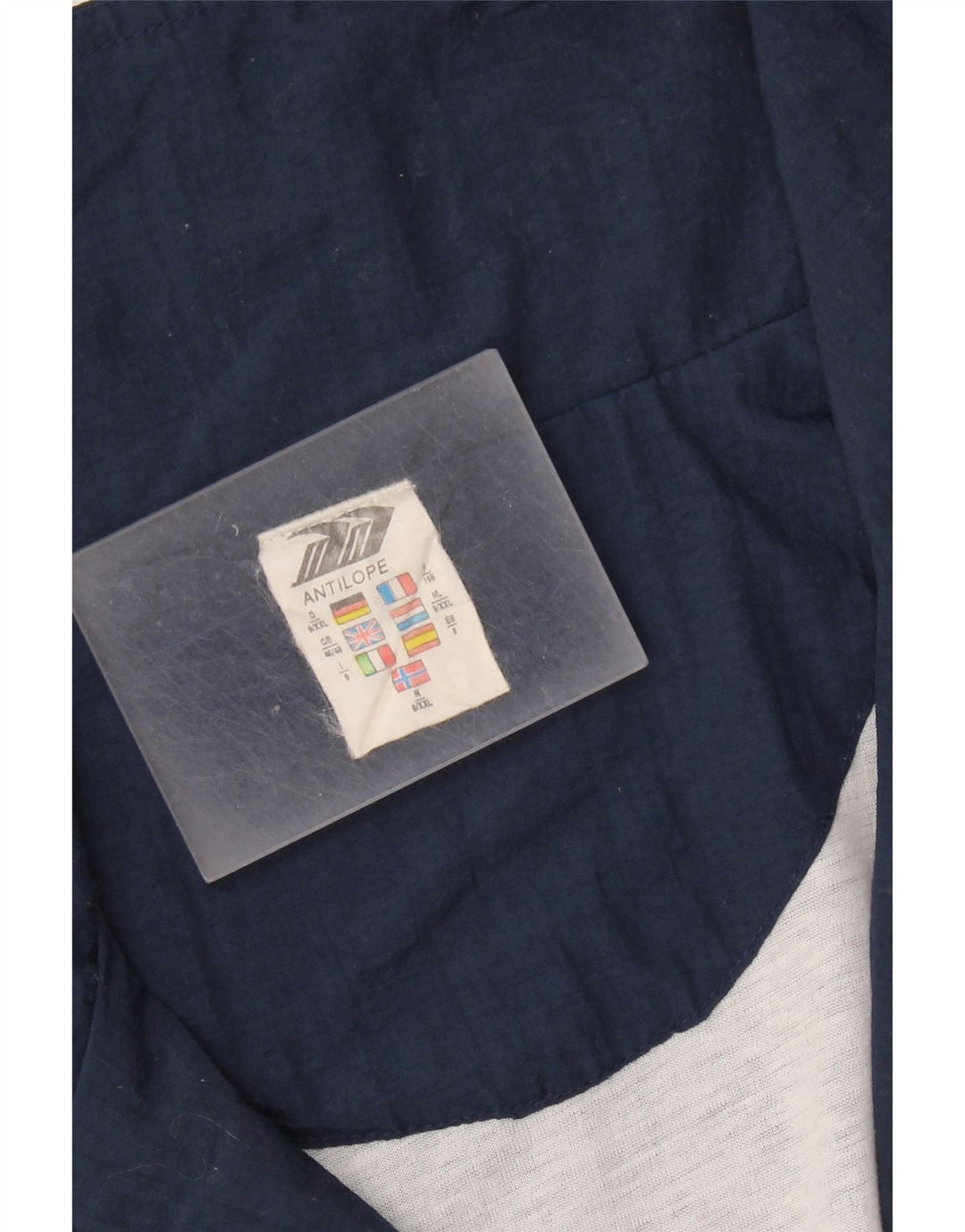 VINTAGE Veste de survêtement pour homme UK 46/48 XL Bleu Marine Colourblock Nylon