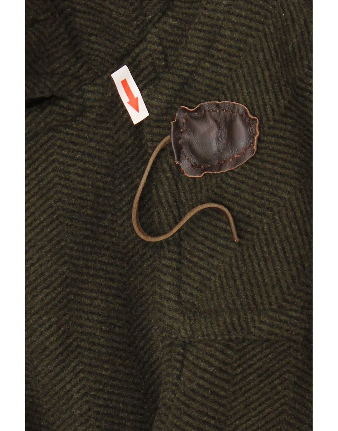 vintage Mens Hooded Duffle Coat UK 38 Laine Kaki Moyenne