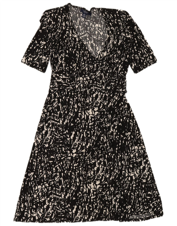 CHAPS Robe Maxi Femme UK 10 Petit Noir Géométrique Polyester