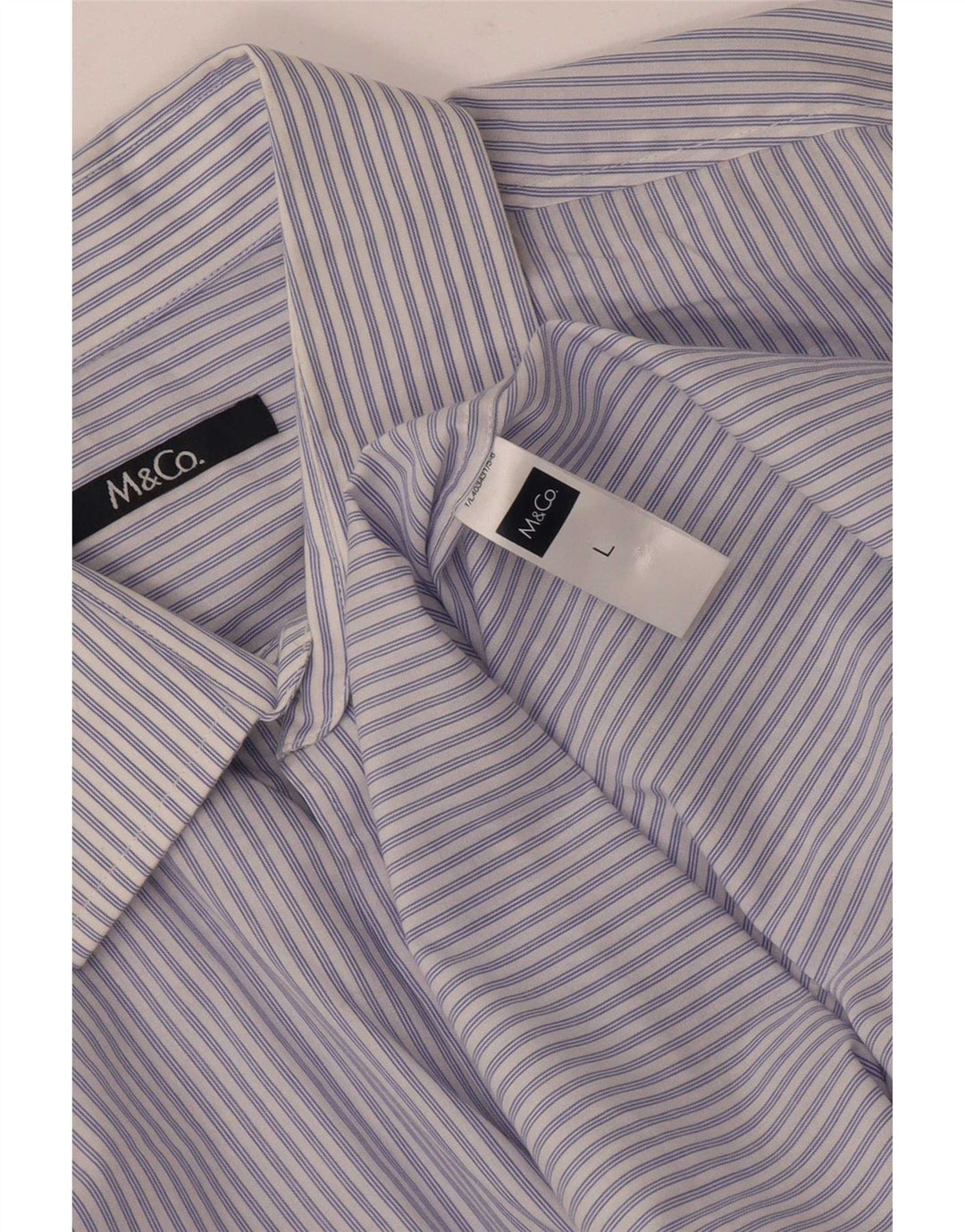 M&Co Chemise Regular Fit Homme Grand Bleu Rayé Coton Classique