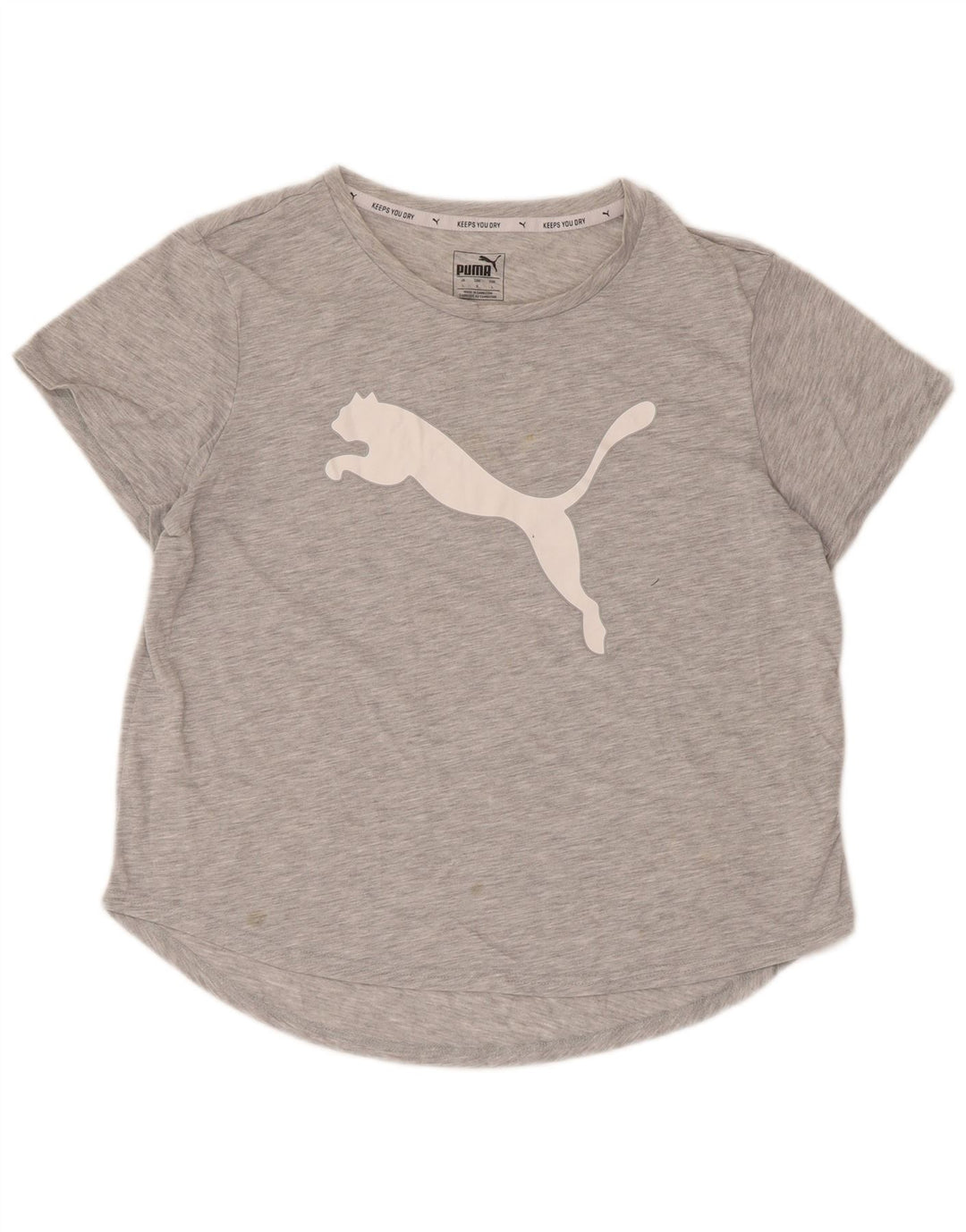 Puma T-shirt graphique pour femme UK 14 Large Gris Moucheté Polyester
