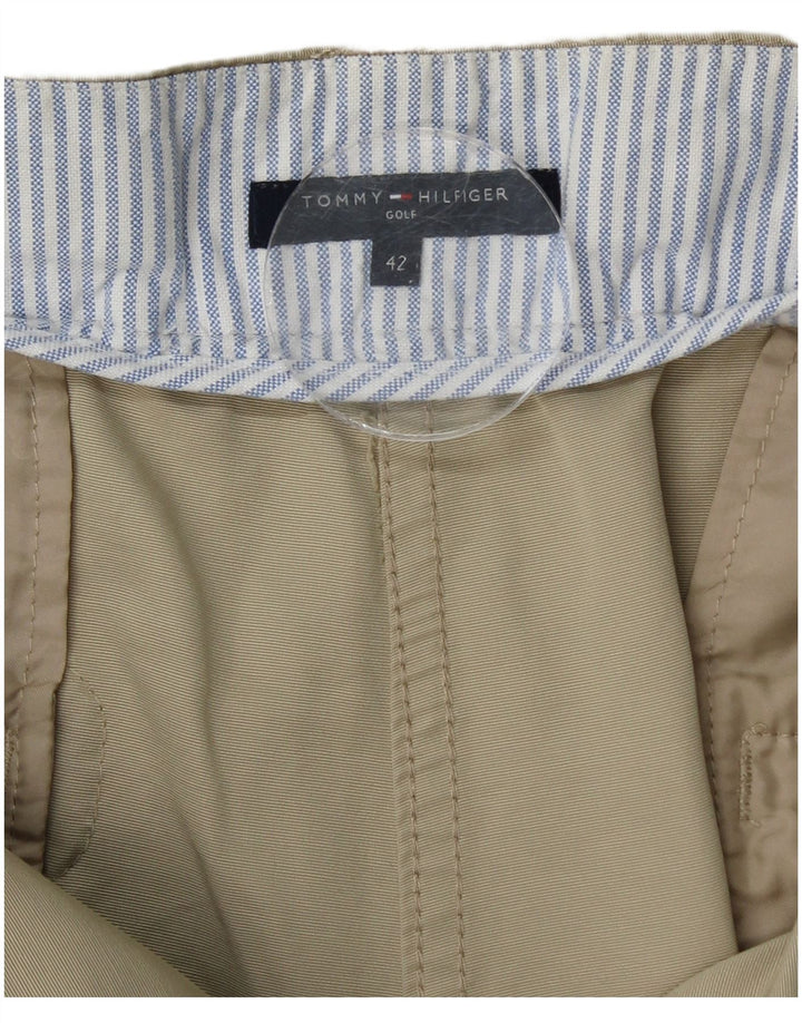 TOMMY HILFIGER Pantalon décontracté droit pour femme EU 42 Large W34 L27 Beige