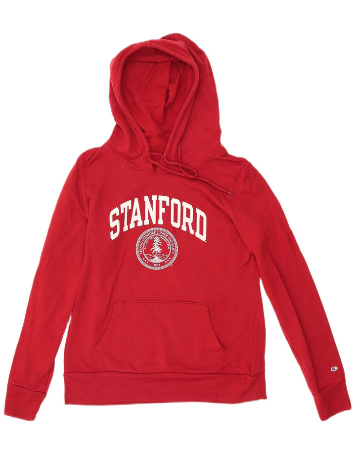 CHAMPION Pull à capuche graphique Stanford pour femme UK 12 Rouge moyen Coton