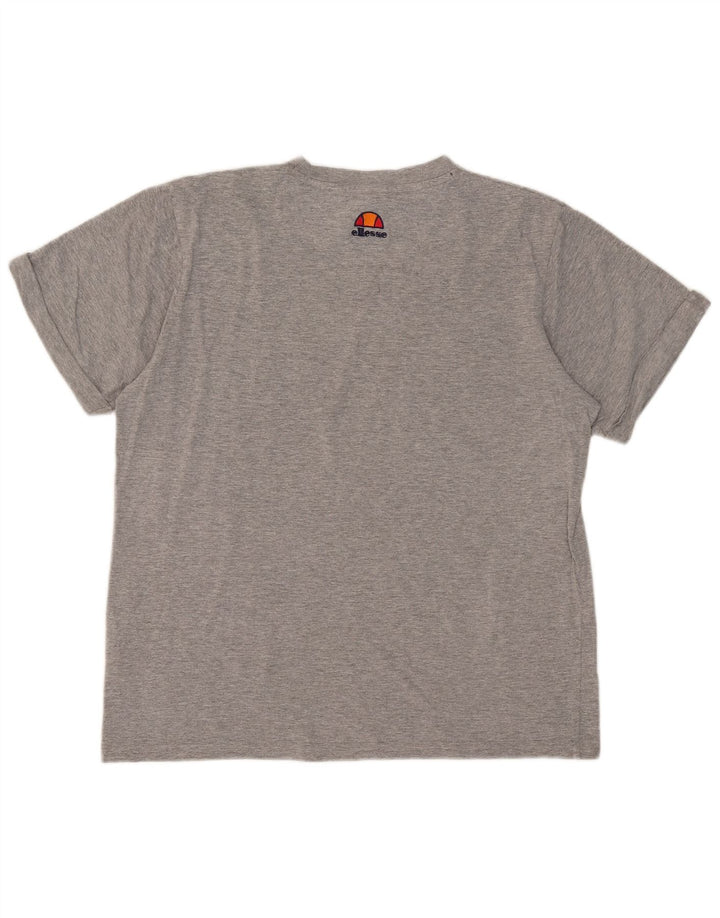 Ellesse T-shirt graphique surdimensionné pour femme UK 10 Small Gris