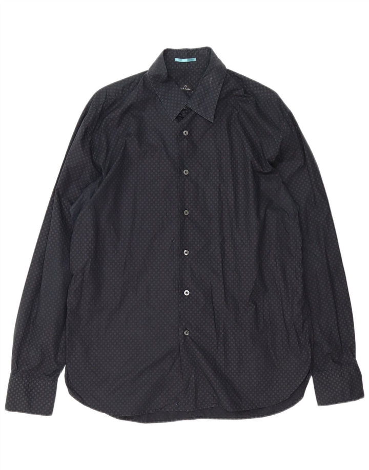 Paul Smith Chemise coupe classique XL en coton à pois noir