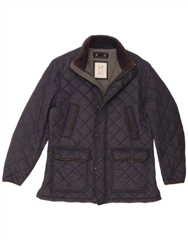 Crew Clothing Veste matelassée pour homme UK 40 Large Bleu Marine Nylon