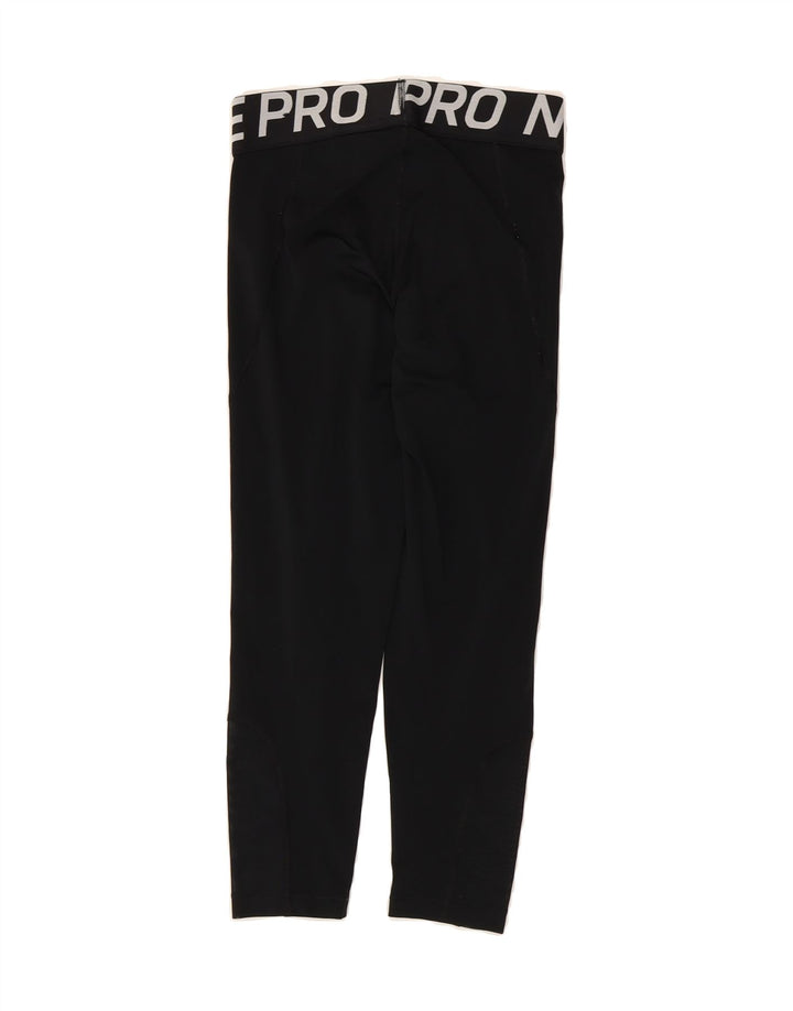 NIKE Womens Dri Fit Graphic Leggings UK 10 Small  Black Polyester Vintage Nike and Second-Hand Nike from Messina Hembry 