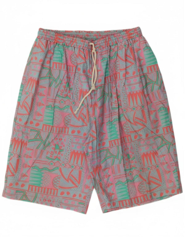 vintage Mens Chino Shorts Grand W34 Coton Géométrique Multicolore