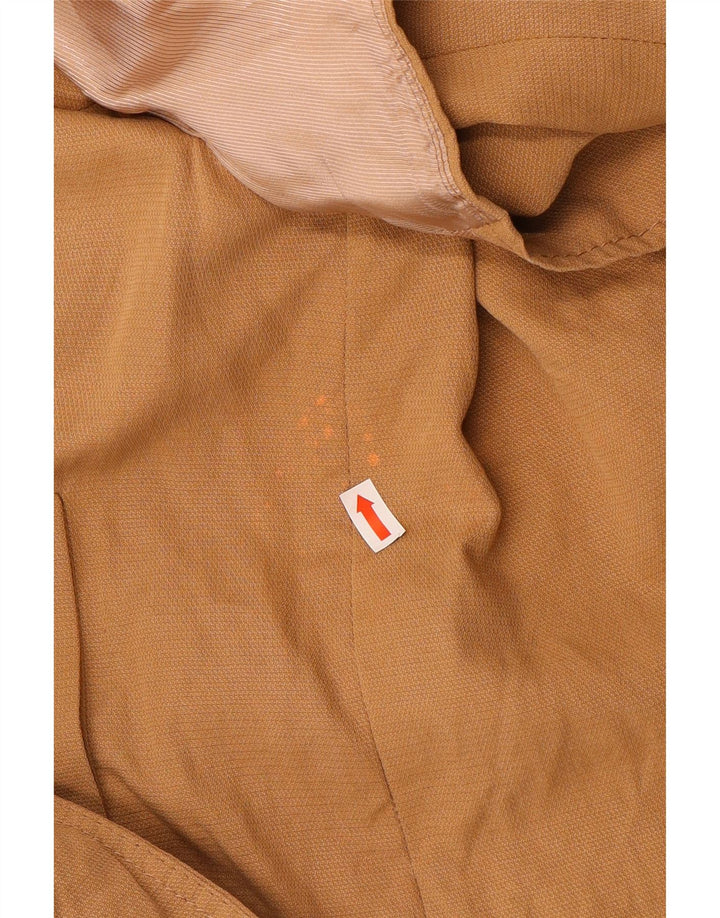 Zara Veste blazer courte surdimensionnée ouverte pour femme UK 6 XS Marron Lyocell
