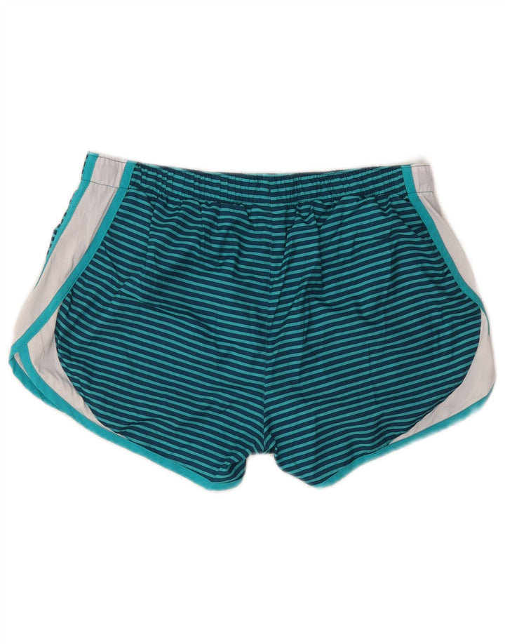 NEW BALANCE Short de sport pour femme UK 14 Bleu marine moyen rayé