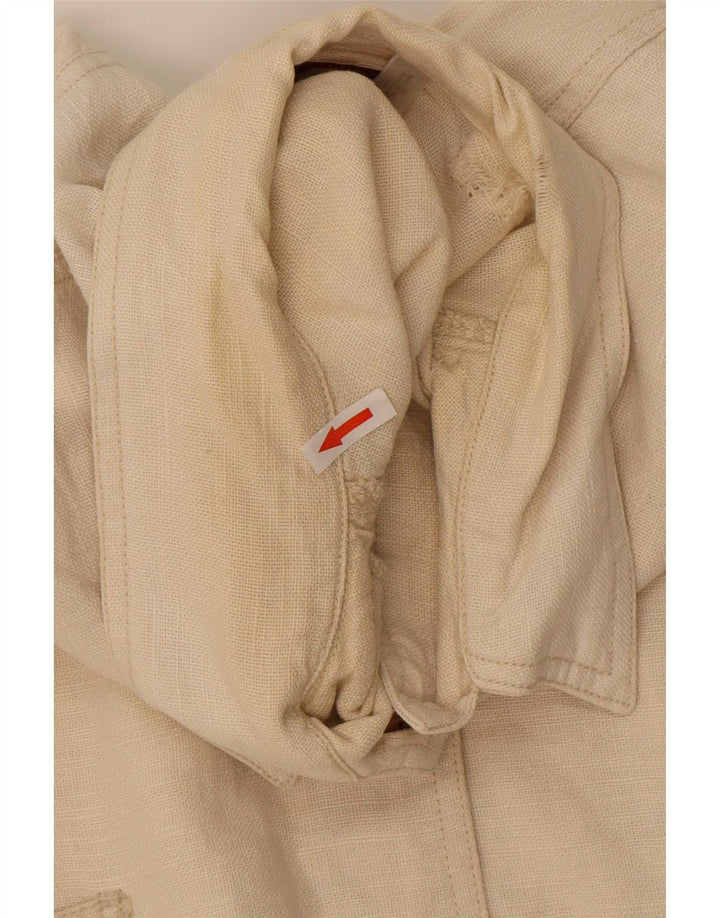 Smith & Brooks Veste utilitaire surdimensionnée pour femme UK 12 Ramie beige moyen