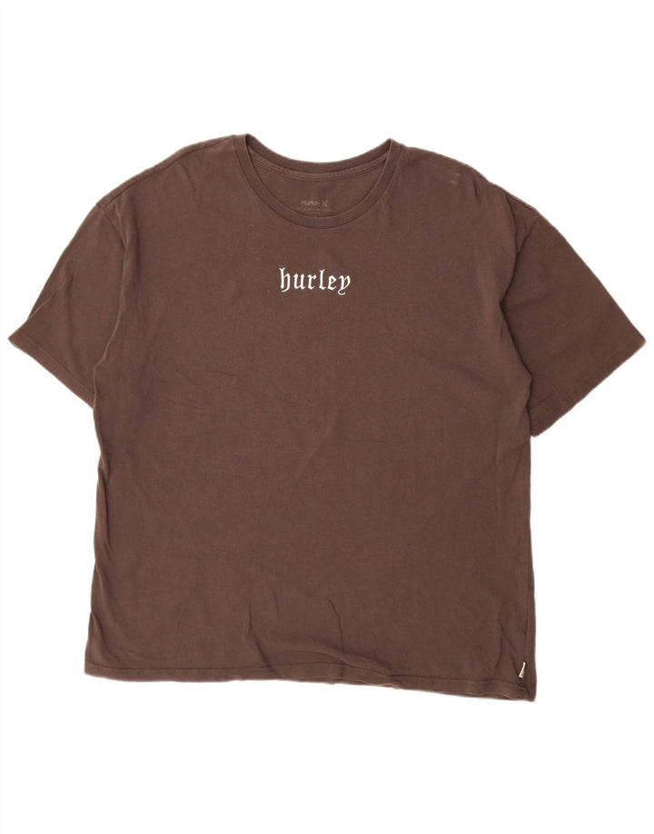 Hurley T-Shirt Graphique Homme Large Marron