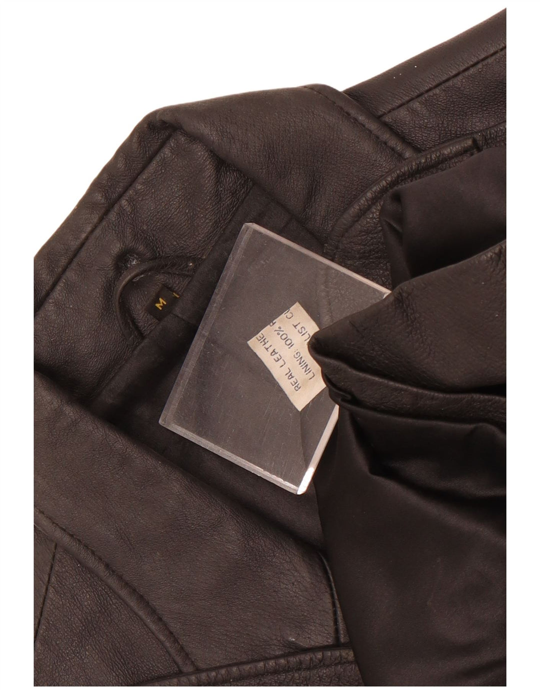 vintage Homme 3 Boutons Veste Blazer En Cuir UK 38 Cuir Noir Moyen