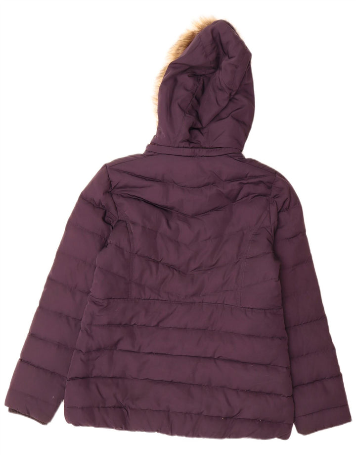 Crew Clothing Veste matelassée à capuche pour femme UK 10 Small Violet Polyester
