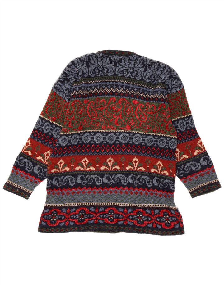 vintage Mens Crew Neck Jumper Pull IT 44 Moyen Multicolore Fair Isle