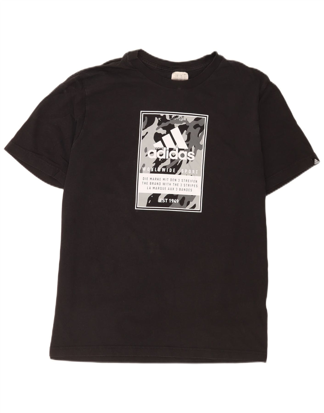 Adidas T-shirt graphique pour homme en coton noir moyen