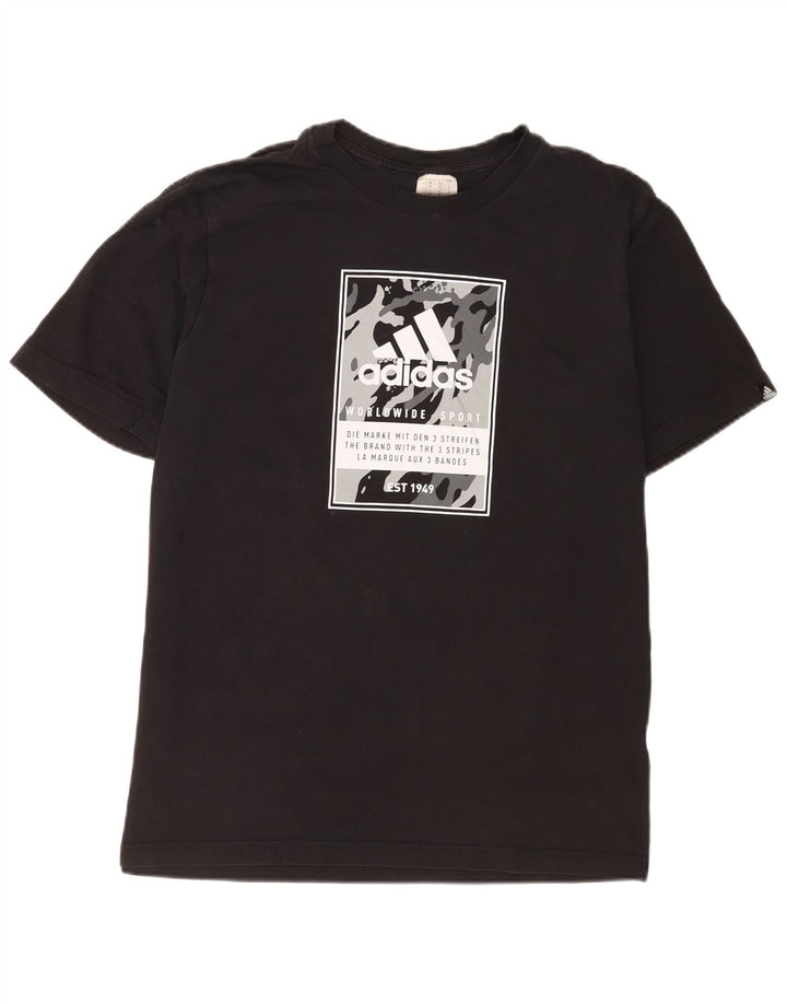 Adidas T-shirt graphique pour homme en coton noir moyen