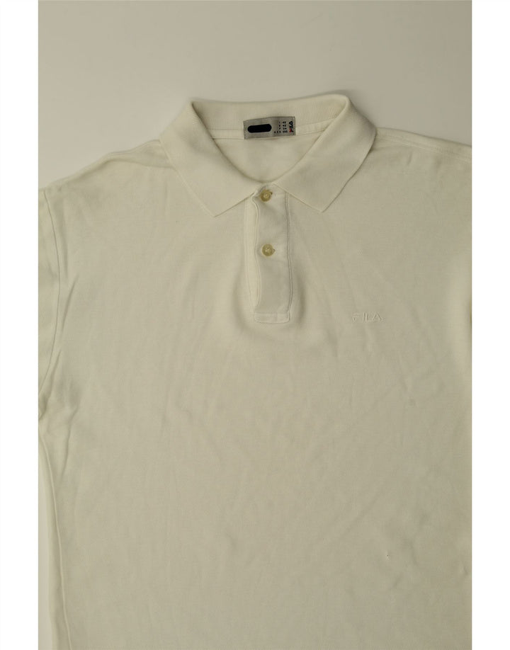 FILA Mens Polo Shirt 2XS White Cotton Vintage Fila and Second-Hand Fila from Messina Hembry 