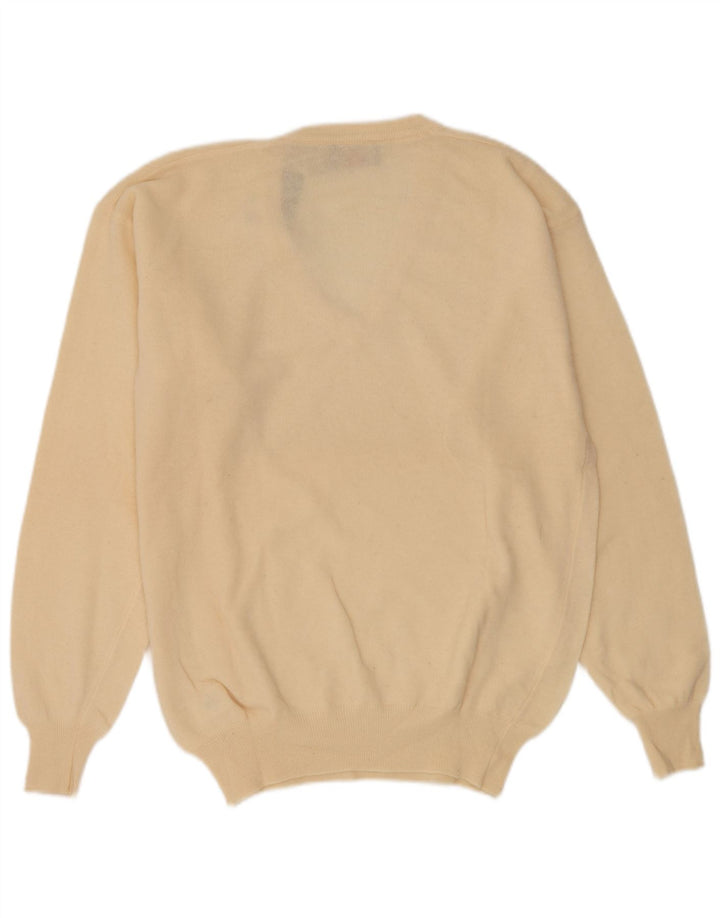 Kappa Pull col V pour homme en laine beige Large